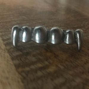 Vampire fangs double ring